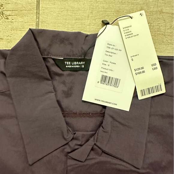 NWT "TOO BAD" collared shirt by Tee Library - Picture 6 of 14